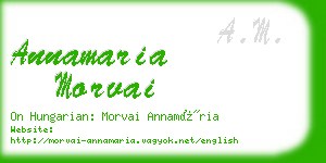 annamaria morvai business card